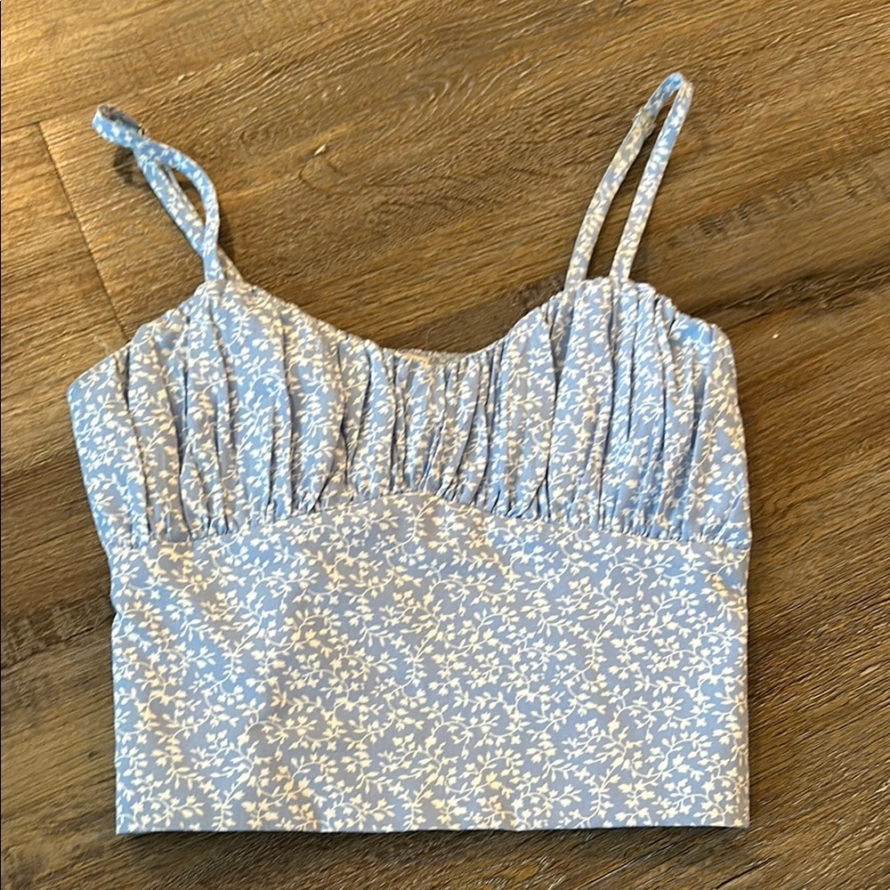 Floral Blue Spaghetti Strap Top